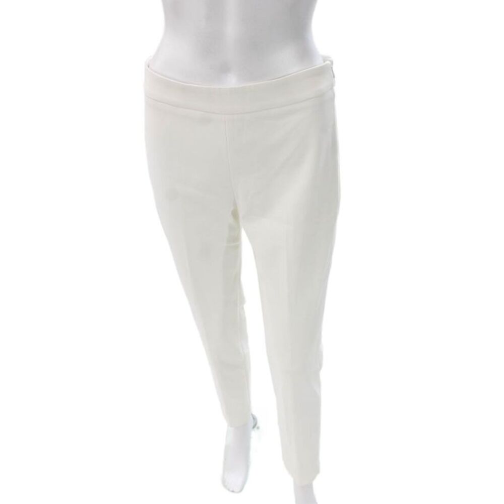 QL2 Womens Cropped Pants White Zip Size 42